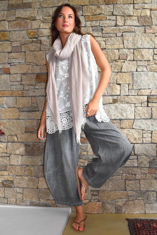 Veronica Embroidered Tank White